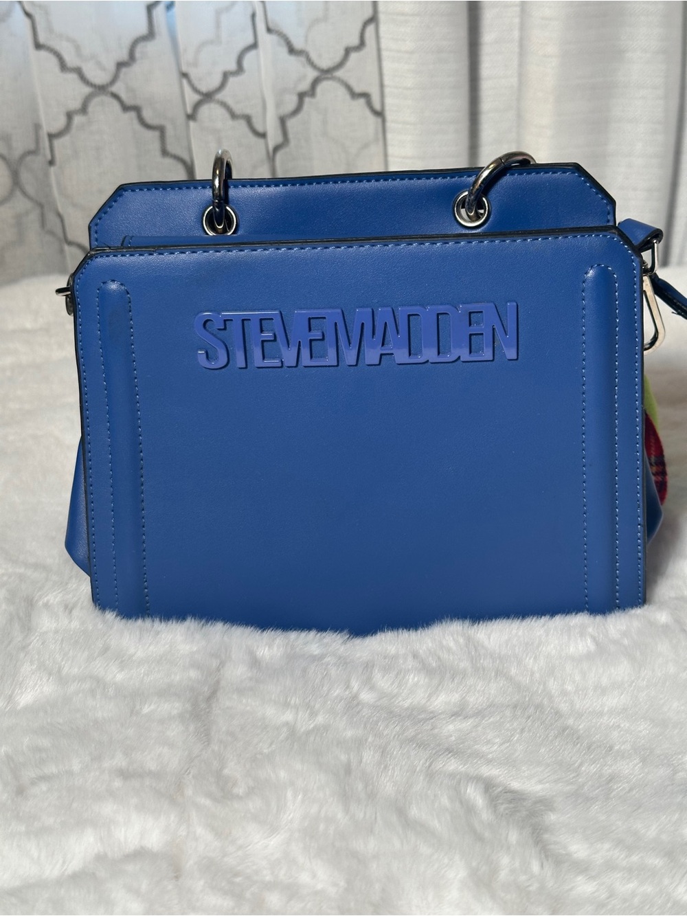 Steve Madden Royal Blue Logo-Embossed Shoulder Bag NWOT